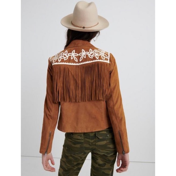 Lucky Brand Jackets & Blazers - NWT Lucky Brand suede fringe moto jacket